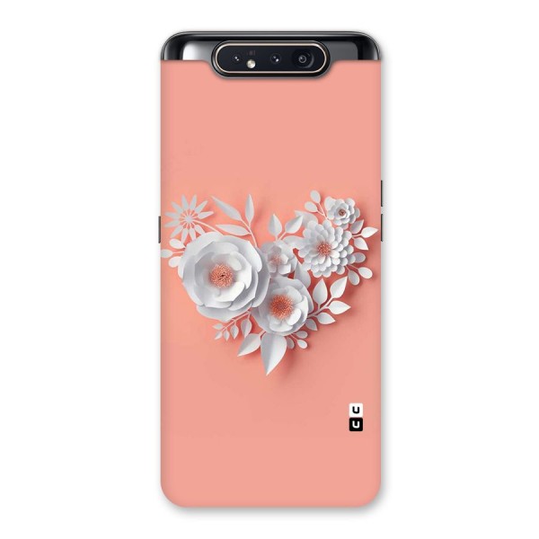 White Paper Flower Back Case for Galaxy A80