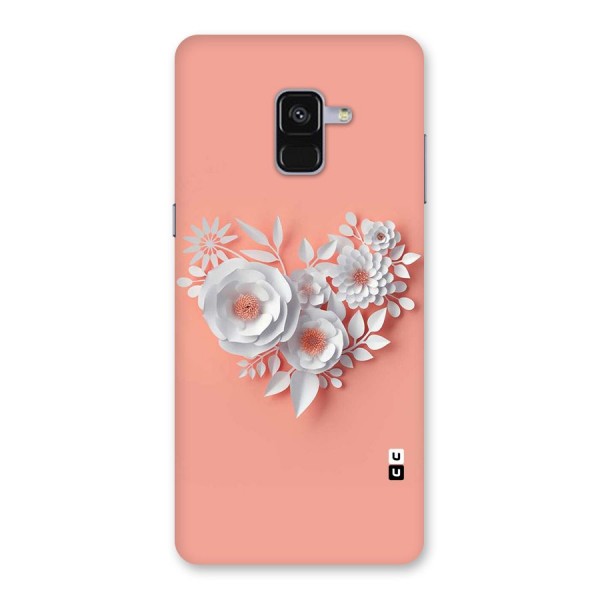 White Paper Flower Back Case for Galaxy A8 Plus