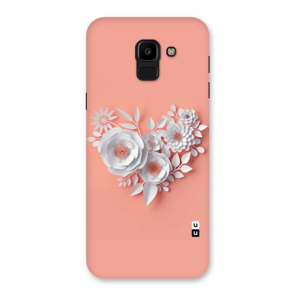 White Paper Flower Back Case for Galaxy J6