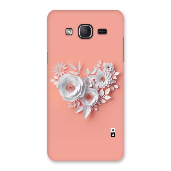 White Paper Flower Back Case for Galaxy On7 Pro