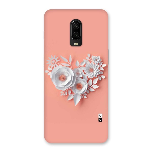 White Paper Flower Back Case for OnePlus 6T