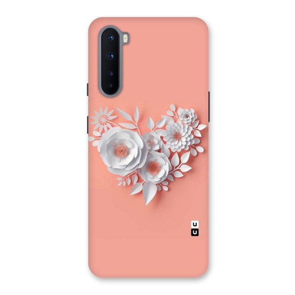 White Paper Flower Back Case for OnePlus Nord