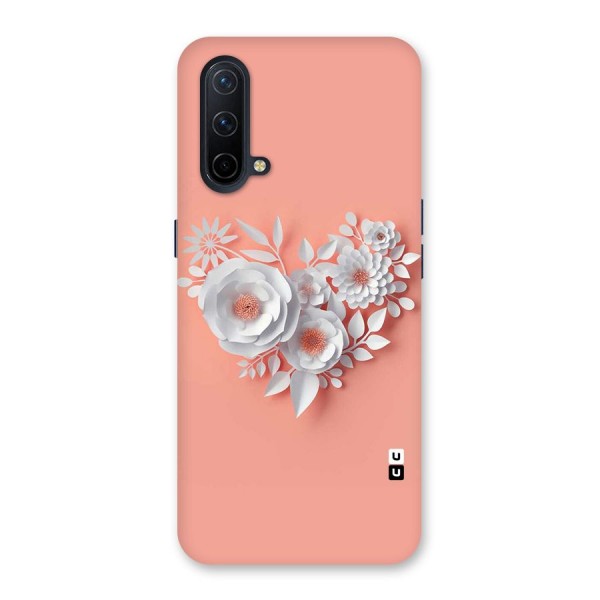 White Paper Flower Back Case for OnePlus Nord CE 5G