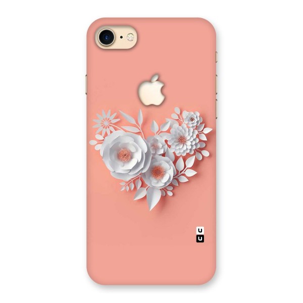 White Paper Flower Back Case for iPhone 7 Apple Cut