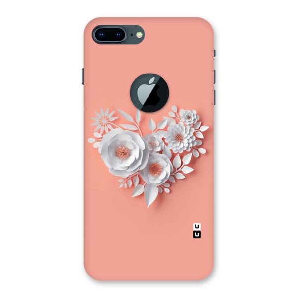 White Paper Flower Back Case for iPhone 7 Plus Logo Cut