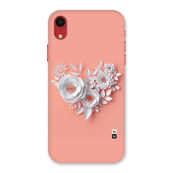 White Paper Flower Back Case for iPhone XR