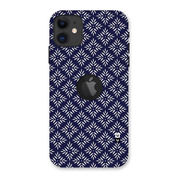 White Petals Pattern Back Case for iPhone 11 Logo Cut