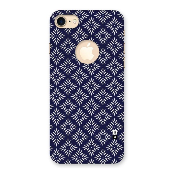 White Petals Pattern Back Case for iPhone 7 Logo Cut