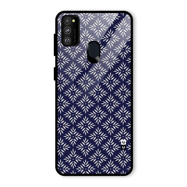 White Petals Pattern Glass Back Case for Galaxy M21