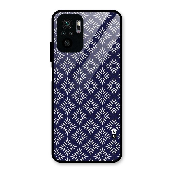White Petals Pattern Glass Back Case for Redmi Note 10