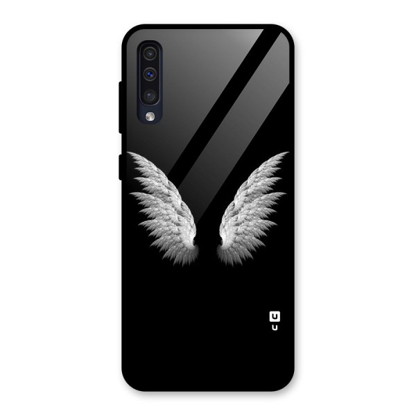White Wings Glass Back Case for Galaxy A50