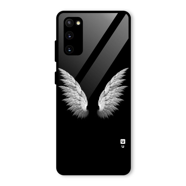 White Wings Glass Back Case for Galaxy S20 FE