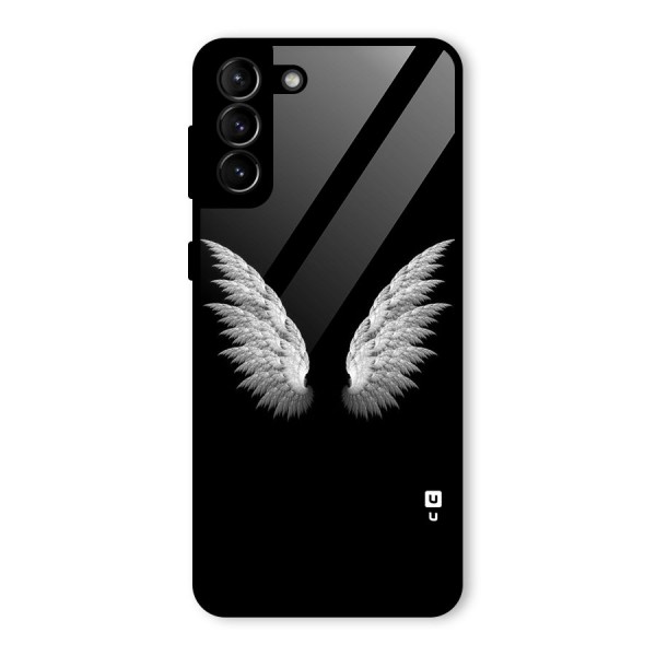 White Wings Glass Back Case for Galaxy S21 Plus