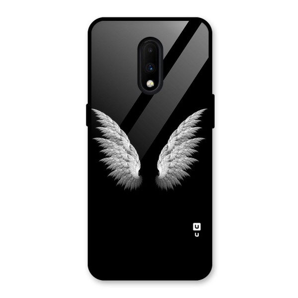White Wings Glass Back Case for OnePlus 7
