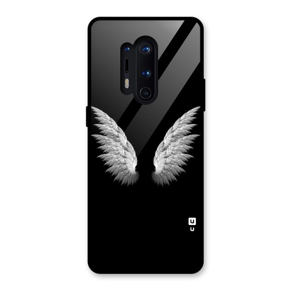 White Wings Glass Back Case for OnePlus 8 Pro