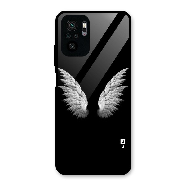 White Wings Glass Back Case for Redmi Note 10S
