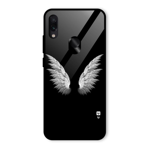 White Wings Glass Back Case for Redmi Note 7 Pro