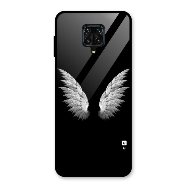 White Wings Glass Back Case for Redmi Note 9 Pro