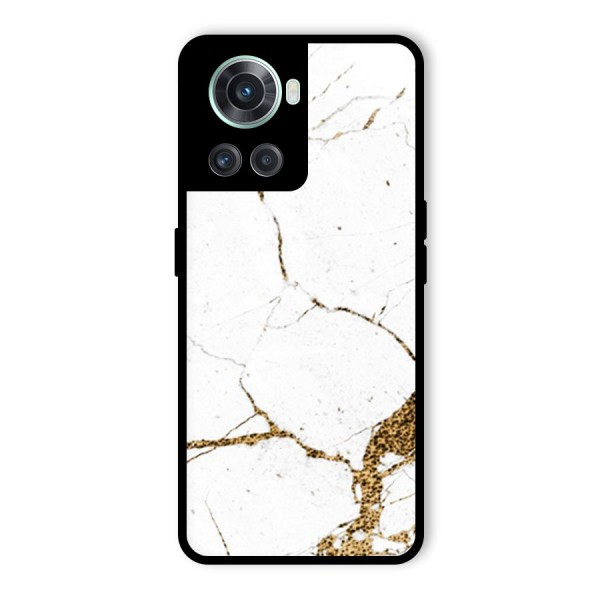 White and Gold Design Glass Back Case for OnePlus 10R