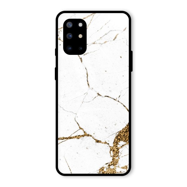 White and Gold Design Glass Back Case for OnePlus 8T