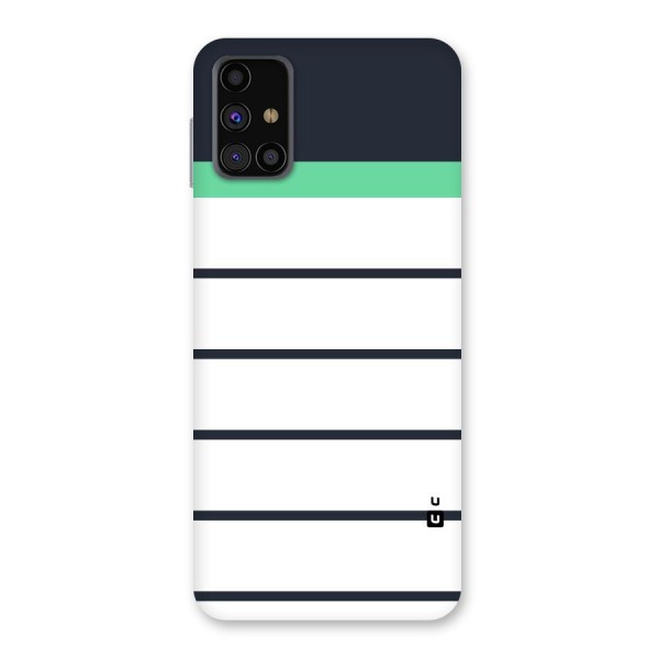 White and Simple Stripes Back Case for Galaxy M31s