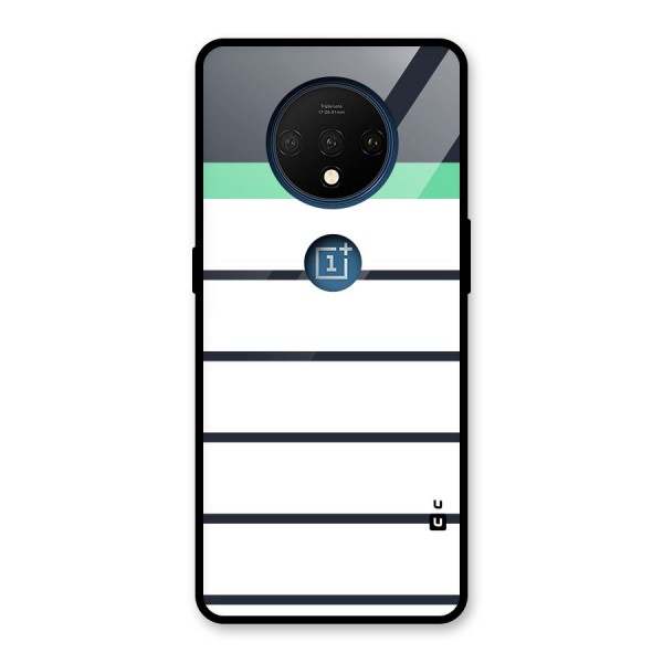 White and Simple Stripes Glass Back Case for OnePlus 7T