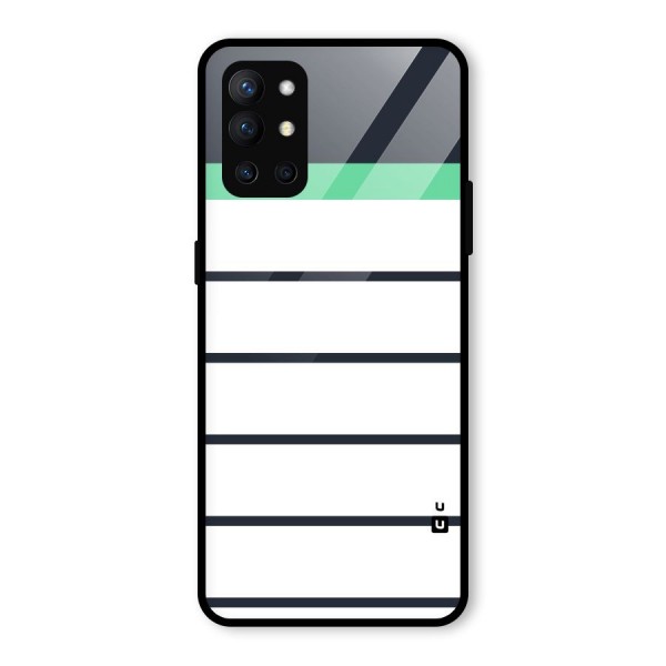White and Simple Stripes Glass Back Case for OnePlus 9R