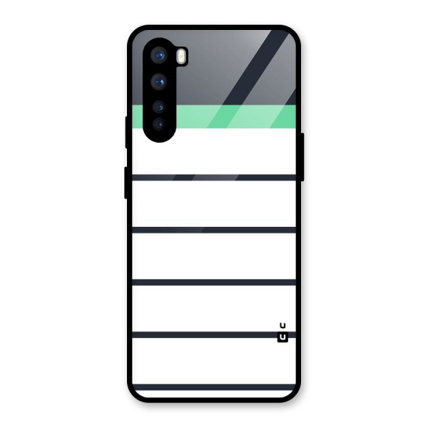 White and Simple Stripes Glass Back Case for OnePlus Nord