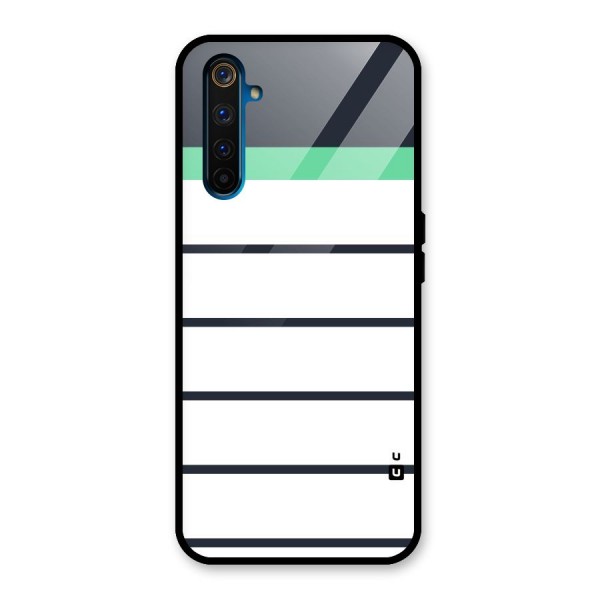 White and Simple Stripes Glass Back Case for Realme 6 Pro