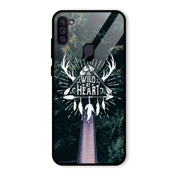 Wild Heart Glass Back Case for Galaxy M11