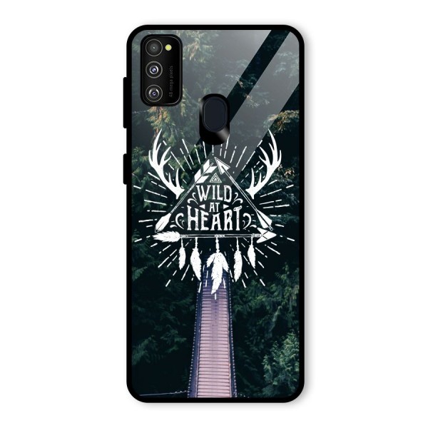 Wild Heart Glass Back Case for Galaxy M21