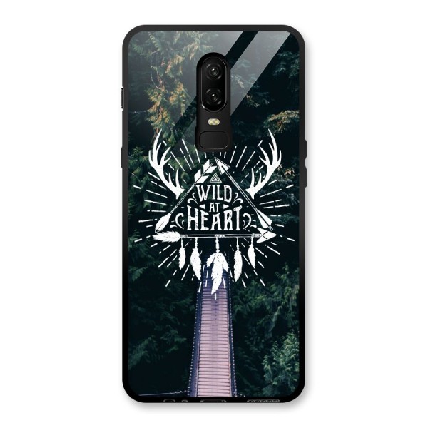 Wild Heart Glass Back Case for OnePlus 6