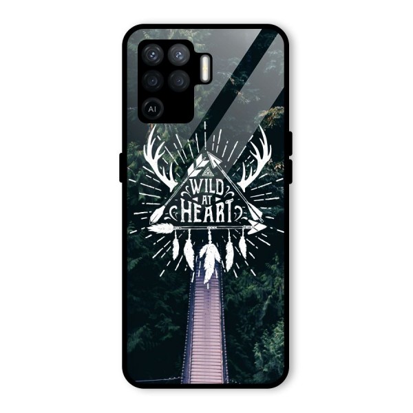 Wild Heart Glass Back Case for Oppo F19 Pro