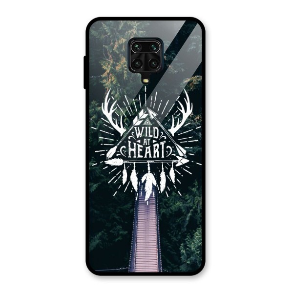 Wild Heart Glass Back Case for Redmi Note 9 Pro