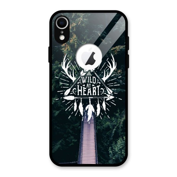 Wild Heart Glass Back Case for iPhone XR Logo Cut