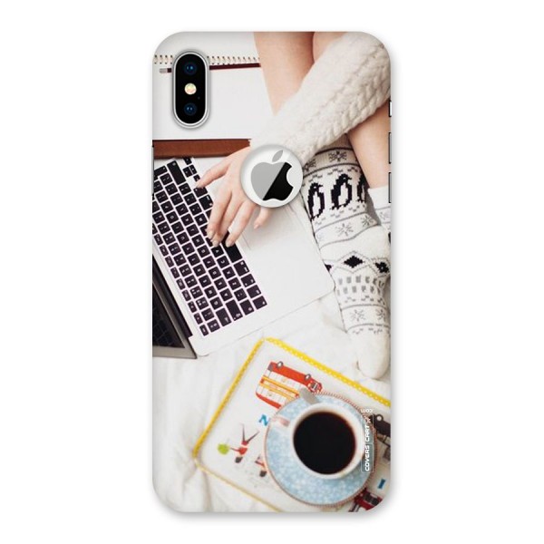 Winter Relaxation Back Case for iPhone X Logo Cut