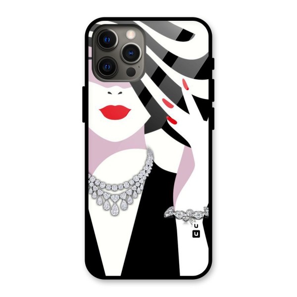 Women Beauty Glass Back Case for iPhone 12 Pro Max