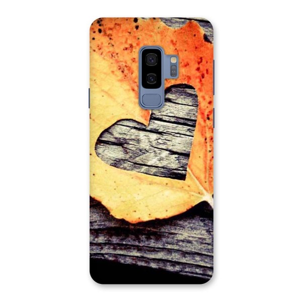 Wood Heart Leaf Back Case for Galaxy S9 Plus