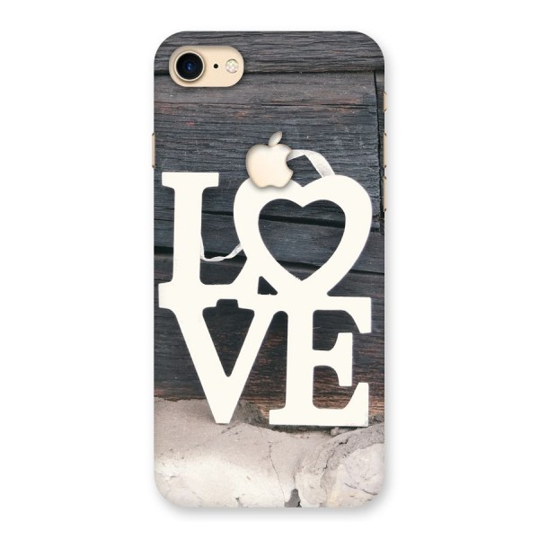 Wood Love Lock Back Case for iPhone 7 Apple Cut