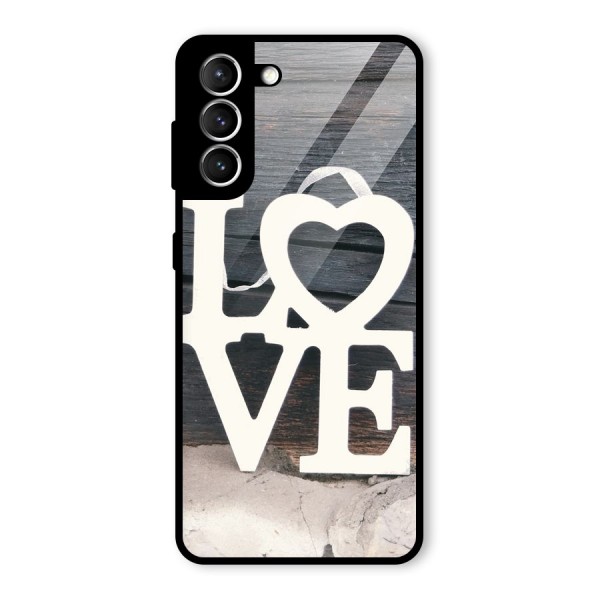 Wood Love Lock Glass Back Case for Galaxy S21 5G