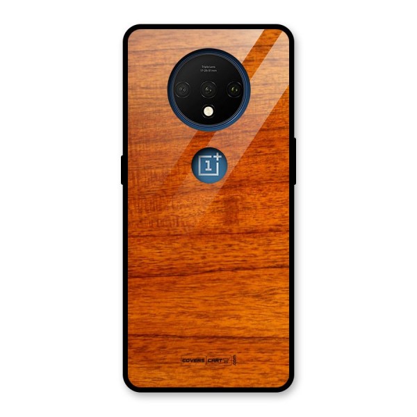 Wood Texture Design Glass Back Case for OnePlus 7T