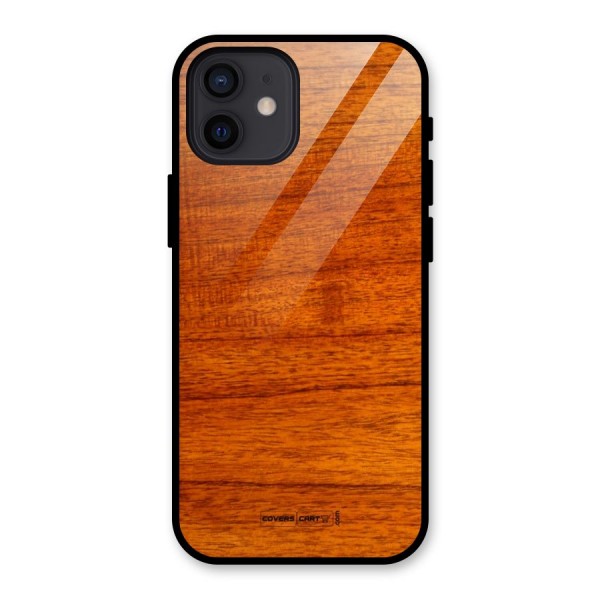 Wood Texture Design Glass Back Case for iPhone 12