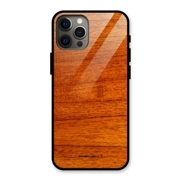 Wood Texture Design Glass Back Case for iPhone 12 Pro Max