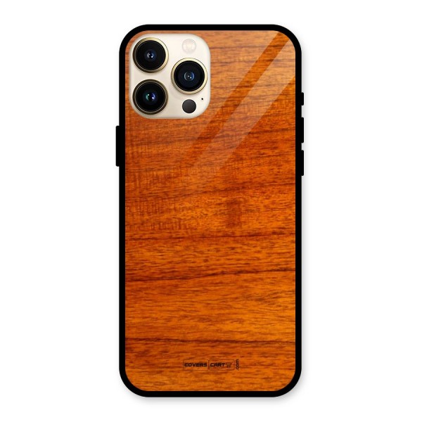 Wood Texture Design Glass Back Case for iPhone 13 Pro Max