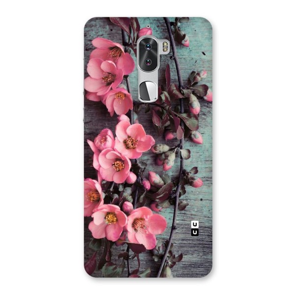 Wooden Floral Pink Back Case for Coolpad Cool 1