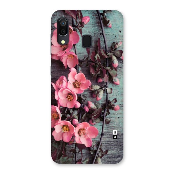 Wooden Floral Pink Back Case for Galaxy A30