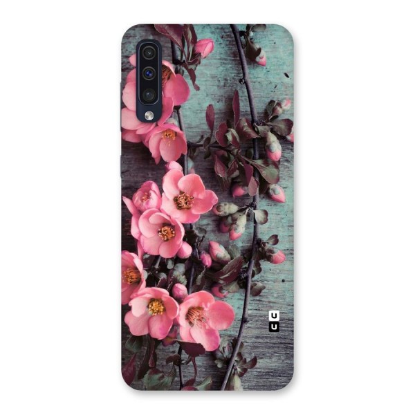 Wooden Floral Pink Back Case for Galaxy A50