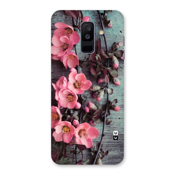 Wooden Floral Pink Back Case for Galaxy A6 Plus