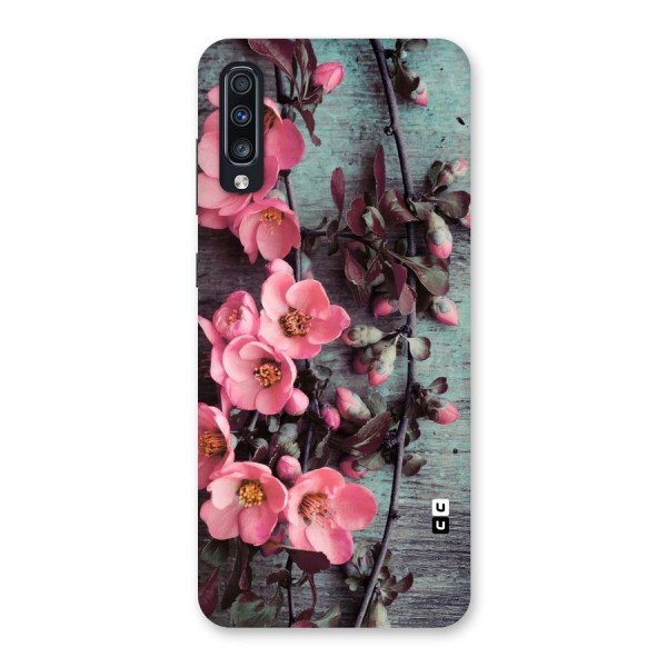 Wooden Floral Pink Back Case for Galaxy A70
