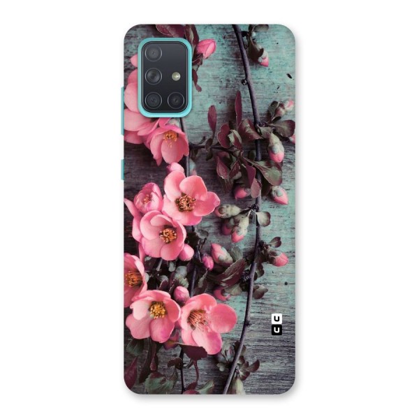 Wooden Floral Pink Back Case for Galaxy A71